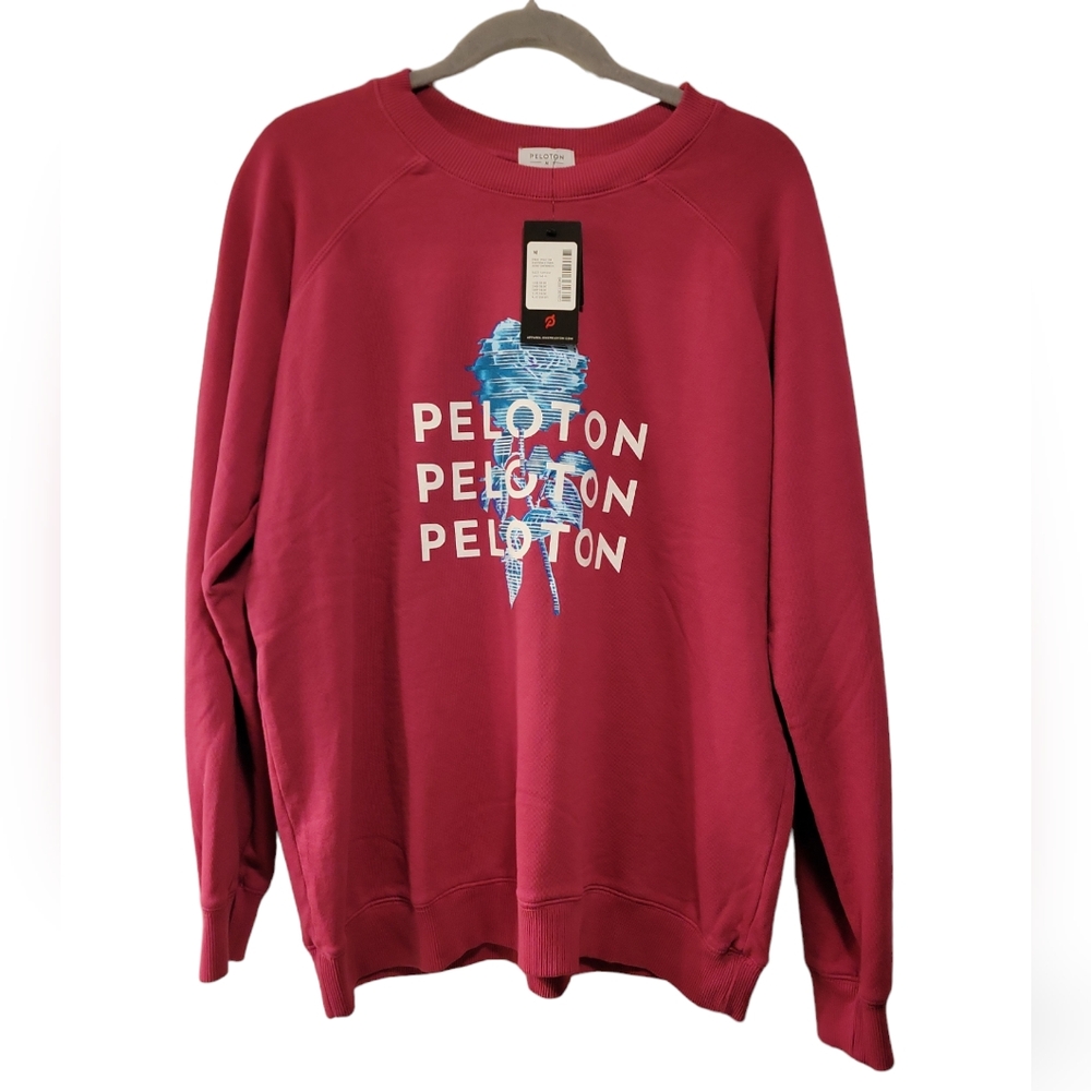 Peloton, NWT, Everyday Oversized Crewneck Sweatshirt, Maroon w/White Letters, WM